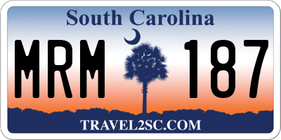 SC license plate MRM187
