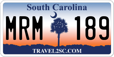 SC license plate MRM189