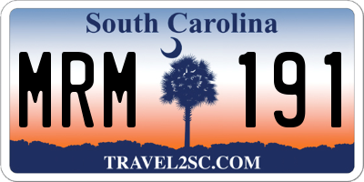 SC license plate MRM191