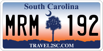 SC license plate MRM192