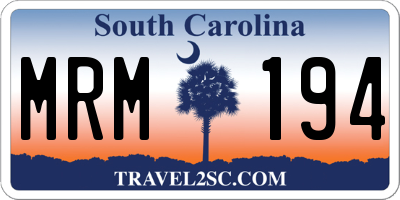 SC license plate MRM194