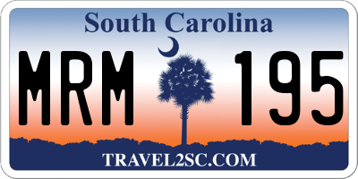 SC license plate MRM195