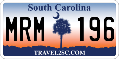 SC license plate MRM196