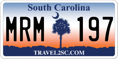 SC license plate MRM197