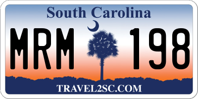SC license plate MRM198