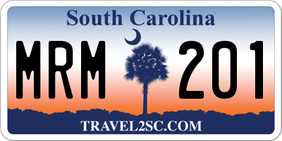 SC license plate MRM201