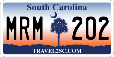 SC license plate MRM202