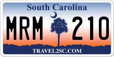 SC license plate MRM210