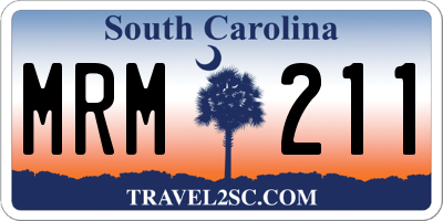 SC license plate MRM211