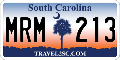 SC license plate MRM213