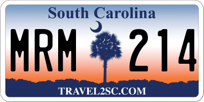 SC license plate MRM214