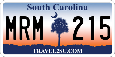 SC license plate MRM215