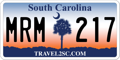 SC license plate MRM217