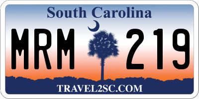 SC license plate MRM219