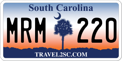 SC license plate MRM220