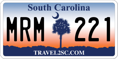SC license plate MRM221