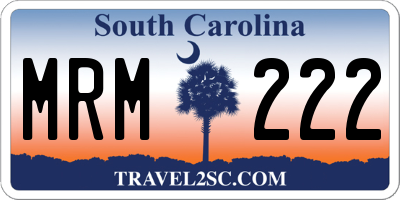 SC license plate MRM222