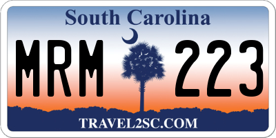 SC license plate MRM223