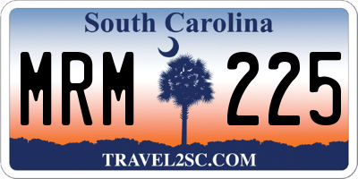 SC license plate MRM225