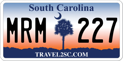 SC license plate MRM227