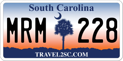 SC license plate MRM228