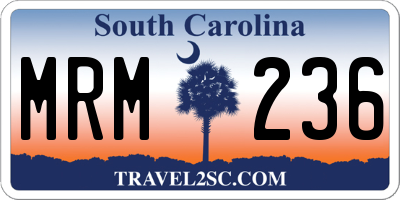 SC license plate MRM236