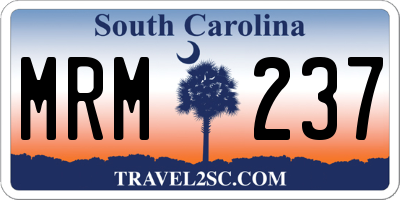 SC license plate MRM237