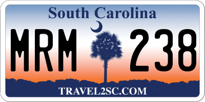 SC license plate MRM238