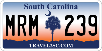 SC license plate MRM239