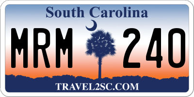 SC license plate MRM240