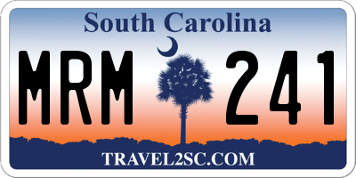 SC license plate MRM241