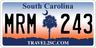 SC license plate MRM243