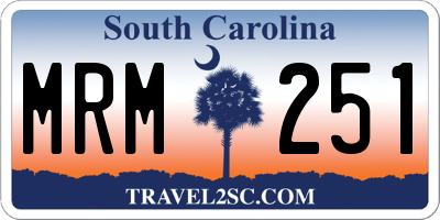 SC license plate MRM251