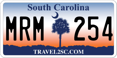 SC license plate MRM254