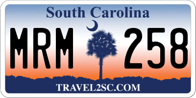 SC license plate MRM258