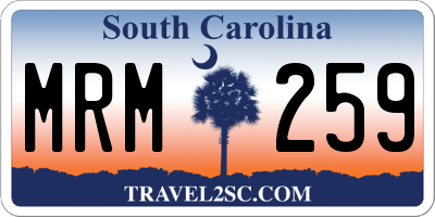SC license plate MRM259