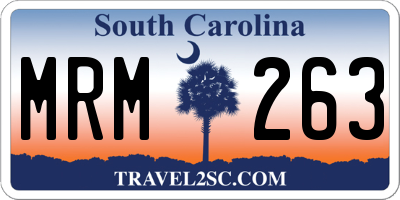 SC license plate MRM263