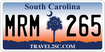 SC license plate MRM265