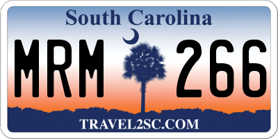 SC license plate MRM266