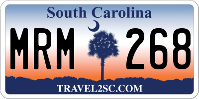 SC license plate MRM268