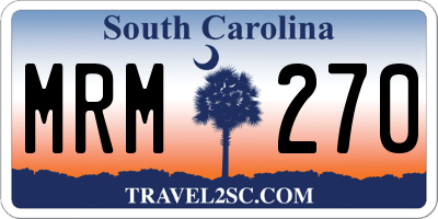 SC license plate MRM270
