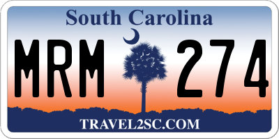 SC license plate MRM274