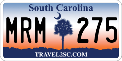 SC license plate MRM275