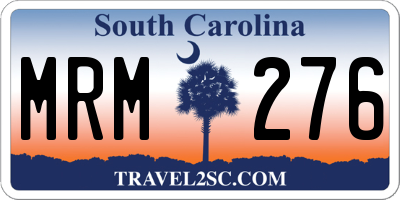 SC license plate MRM276
