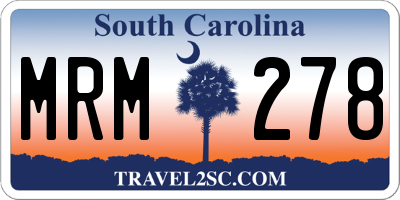 SC license plate MRM278