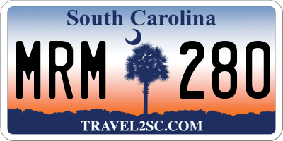 SC license plate MRM280
