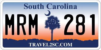 SC license plate MRM281