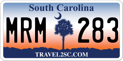 SC license plate MRM283