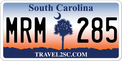 SC license plate MRM285