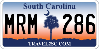 SC license plate MRM286